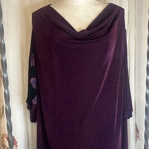 Maggie Barnes short sleeve top. Purple  3 X